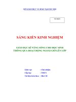 Giáo dục kĩ năng sống cho học sinh thông qua hoạt động ngoài giờ lên lớp 