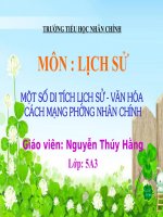 Một số di tích lịch sử   văn hóa phường nhân chính 