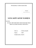 Sử dụng trò chơi trong một số bài học phần pháp luật môn giáo dục công dân 6 