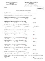 Đề kiểm tra một tiết Giải tích 12 chương 1 (Hàm số) trường THPT Chiêm Hóa - Tuyên Quang - TOANMATH.com 12GT1_12_357