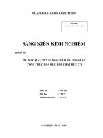 Phân loại và rèn kĩ năng giải bài toán lập công thức hóa học hợp chất hữu cơ 