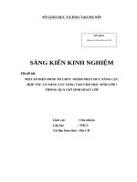 Một số biện pháp tổ chức nhằm phát huy năng lực hợp tác và năng lực sáng tạo cho học sinh lớp 7 thông qua giờ sinh hoạt lớp 