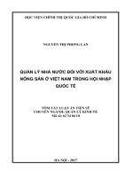 Quản lý nhà nước đối với xuất khẩu nông sản của việt nam trong hội nhập quốc tế (tt) 