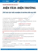 241 bài tập trắc nghiệm điện tíchđiện trường vật lý 11 có đáp án.