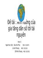 đề tài 15 phân tích ảnh hưởng của sự gia tăng dân số tới suy thoái chất lượng môi trường