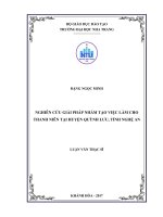 Nghiên cứu giải pháp nhằm tạo việc làm cho thanh niên huyện quỳnh lưu, tỉnh nghệ an 