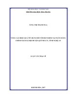 Nâng cao hiệu quả tín dụng đối với hộ nghèo tại ngân hàng chính sách xã hội huyện quỳnh lưu, tỉnh nghệ an 