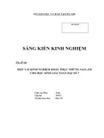Một vài kinh nghiệm khắc phục những sai lầm cho học sinh khi giải toán đại số 7 