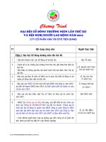 Chương trình ĐHCĐ thường niên lần thứ XII và Hội nghị Người Lao Động năm 2012 Công ty cổ phần vận  ô tô Tiền Giang