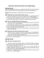 Kế toán tài chính - GV Lê Thị Bích Thảo - Tài liệu học tập Bai tap KT XNK