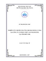Nghiên cứu chuỗi cung ứng cho mặt hàng cá tra tại công ty cổ phần thủy sản hải hương tại tỉnh bến tre 