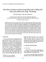 DSpace at VNU: Bàn thêm vê phạm trù thức trong tiếng Anh và tiếng Việt (theo quan điểm chức năng - hệ thống)