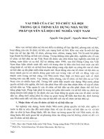 DSpace at VNU: Vai trò của các tổ chức xã hội trong quá trình xây dựng nhà nước pháp quyền xã hội chủ nghĩa Việt Nam