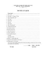 Mẫu điền sơ yếu lý lịch SO YEU LY LICH