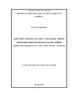 Liên kết nguồn lực dựa vào cộng đồng nhằm hỗ trợ người dân giảm nghèo (nghiên cứu trường hợp tại xã an phú   huyện mỹ đức   TP hà nội) 