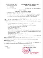 06 08 2017 Quyet dinh cua CT HDQT ve so luong co phieu phat hanh tra chung quyen