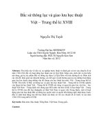 DSpace at VNU: Bắc sứ thông lục và giao lưu học thuật Việt – Trung thế kỉ XVIII