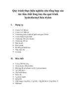 Quy trình thực hiện nghiên cứu tổng hợp xúc tác tẩm chất lỏng ion cho quá trình hydroformyl hóa etylen