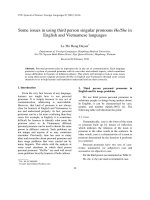 DSpace at VNU: Some issues in using third person singular pronouns He She in English and Vietnamese languages