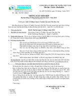 Thông báo mời họp Đại hội đồng cổ đông (ĐHĐCĐ)