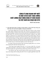 DSpace at VNU: Đăng ký kinh doanh hợp nhất và một số đề xuất tăng cường chất lượng hoạt động đăng ký kinh doanh tại Việt Nam giai đoạn hậu WTO