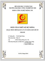 BÀI TẬP LỚN MÔN PHÂN TÍCH THIẾT KẾ HỆ THỐNG ĐỀ TÀI : phần mềm quản lí cửa hàng bán đồ ăn nhanh