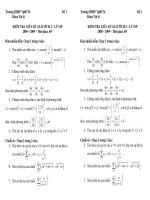 Đề kiểm tra giữa kỳ môn Giải tích 2 – Hệ SP – NH:08-09