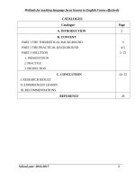 SKKN Tiếng anh 9. Viết bằng tiếng anh