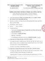 Thông báo phát hành cổ phiếu ra công chúng.