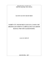 Nghiên cứu thành phần loài sán lá song chủ (digenea) ký sinh ở cá chẽm (lates calcarifer bloch, 1790) nuôi tại tỉnh khánh hòa