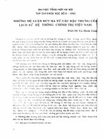 DSpace at VNU: Những hệ luận rút ra từ các đặc trưng cùa lịch sử hệ thống chính trị Việt Nam