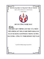 ĐỒ ÁN CÔNG NGHỆ QUY TRÌNH LÀM VIỆC CỦA PHÒNG KỸ THUẬT CÔNG TY MAY