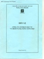 Điều lệ Công ty Cổ Phần Đầu tư và Dịch vụ Hạ tầng Xăng dầu