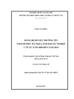 Đảng bộ huyện thường tín (thành phố hà nội) lãnh đạo sự nghiệp y tế từ năm 2008 đến năm 2015 