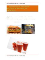 DỰ ÁN CHUỖI CỬA HÀNG BÁN ĐỒ ĂN NHANH VÀ THỨC UỐNG NHANH