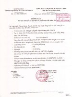 - Thông báo V v niêm yết và giao dịch cổ phiếu thay đổi niêm yết