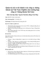 DSpace at VNU: Quản trị rủi ro tài chính ở các công ty chứng khoán tại Việt Nam (Nghiên cứu trường hợp công ty Chứng khoán Sài Gòn)