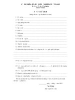 Mẫu sơ yếu lý lịch ứng viên BKS