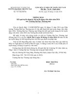 21. Thông báo kết quả tuyển dụng viên chức 2016