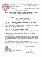 Công bố thông tin Báo cáo tài chính Công ty Mẹ và Báo cáo tài chính Hợp nhất quý I 2017.PDF