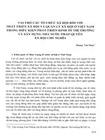 DSpace at VNU: Vai trò các tổ chức xã hội đối với phát triển xã hội và quản lý xã hội ở Việt Nam trong điều kiện phát triển kinh tế thị trường và xây dựng nhà nước pháp quyền xã hội chủ nghĩa