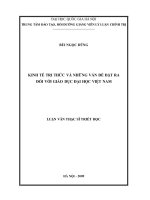 DSpace at VNU: Kinh tế tri thức và những vấn đề đặt ra đối với giáo dục đại học Việt Nam