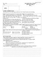 ĐỀ KIỂM TRA 15 PHÚT HÓA 8 HỌC KÌ I