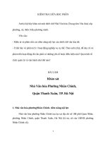 Thiết chế văn hóa: Nhà Văn hóa Phường Nhân Chính, Quận Thanh Xuân, TP. Hà Nội