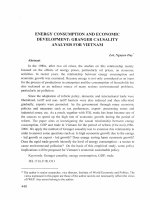 DSpace at VNU: Energy Cosumption and Economic Development: Granger Causality Analysis for Vietnam