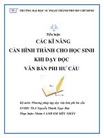 TIỂU LUẬN CÁC KĨ NĂNG CẦN HÌNH THÀNH CHO HỌC SINH KHI DẠY ĐỌC VĂN BẢN PHI HƯ CẤU (VĂN BẢN THÔNG TIN)