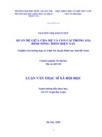 DSpace at VNU: Quan hệ giữa cha mẹ và con cái trong gia đình nông thôn hiện nay