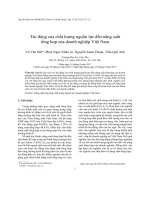 TThe Impact of Quality of Resources on Total Factor Productivity of Enterprises in Vietnam