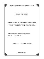 Phát triển nuôi trồng thủy sản vùng ven biển tỉnh Thanh Hóa (tt)