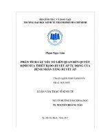 Phân tích các yếu tố liên quan đến quyết định mua máy đo huyết áp tự động của bệnh nhân tăng huyết áp 